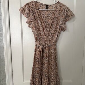 SHEIN Floral Midi Dress in Pink and Blue